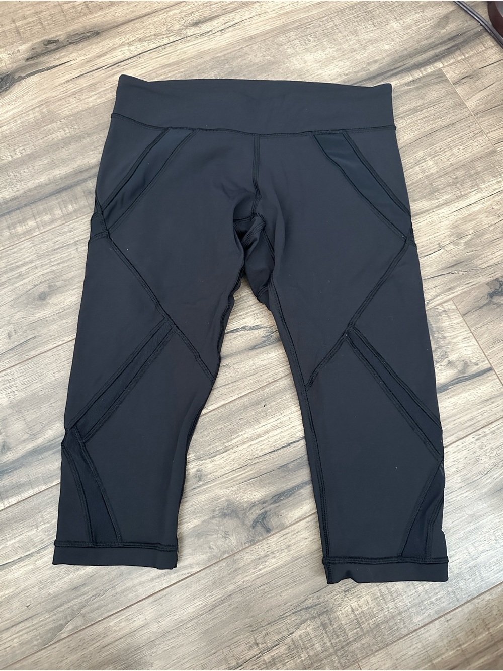 lululemon Black Cool to Street Crop Leggings with Mesh Insets